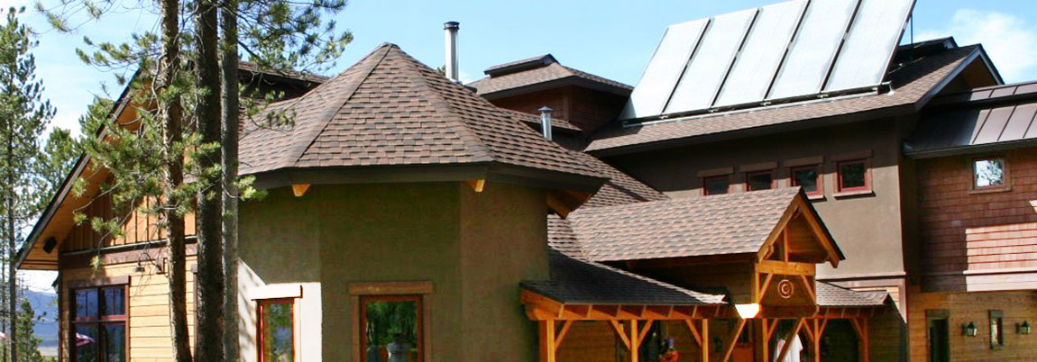 solar panels on home built by Mountain Top Builders